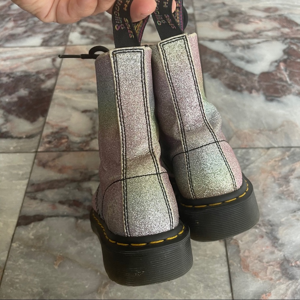 Dr. Martens Pascal Rainbow Glitter Combat Boots 6 - image 8